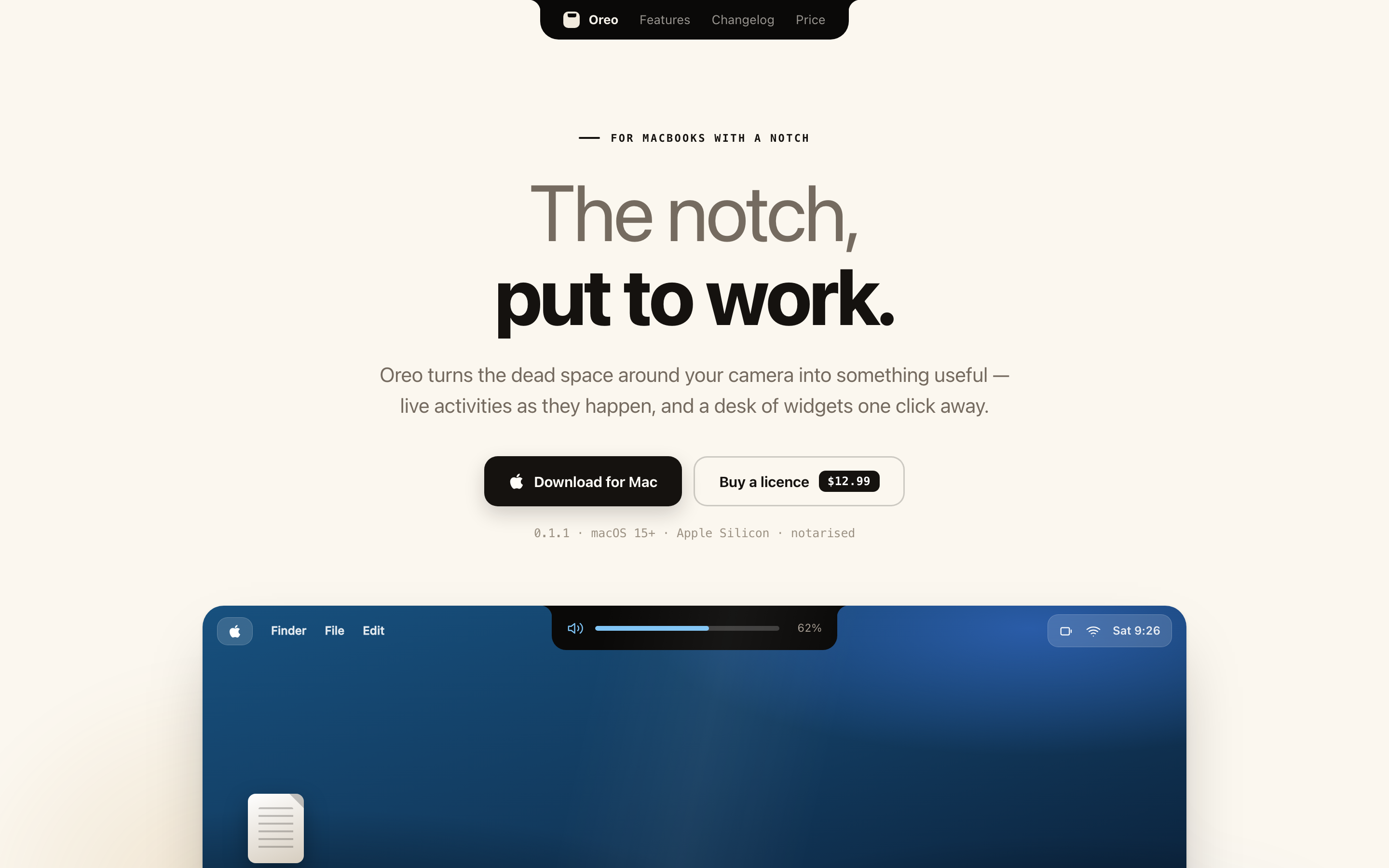 The notch, put to work