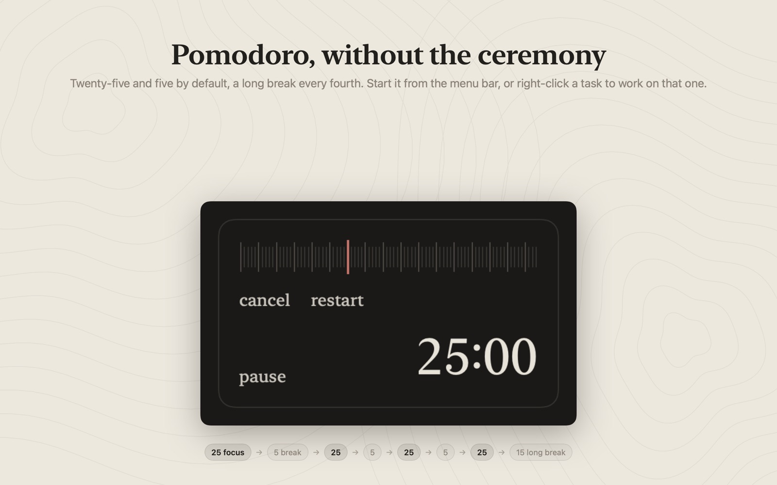 Pomodoro, without the ceremony